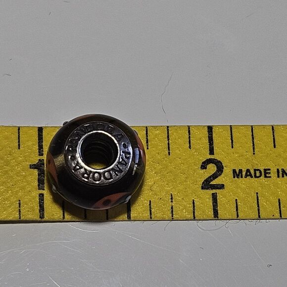 *Sale* Pandora Sterling Silver Cinnamon Ladybug Murano Charm Retired - Picture 7 of 14